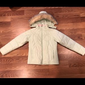 LL Bean Girls size XL 18 Winter Coat w- faux fur